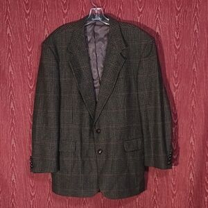 TAILORS ROW Long Sleeve Collared 70% Lambswool 10% Cashmere Blazer Men's 42R